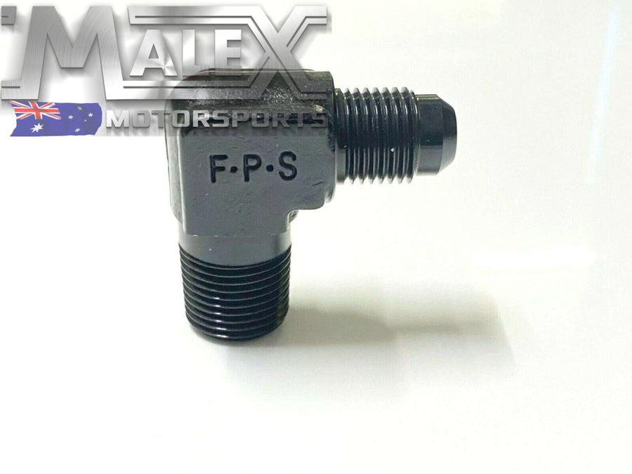 Fragola -8AN 90 Degree Hose End Fitting - 3/8" NPT, One-Piece Street Hose Fitting