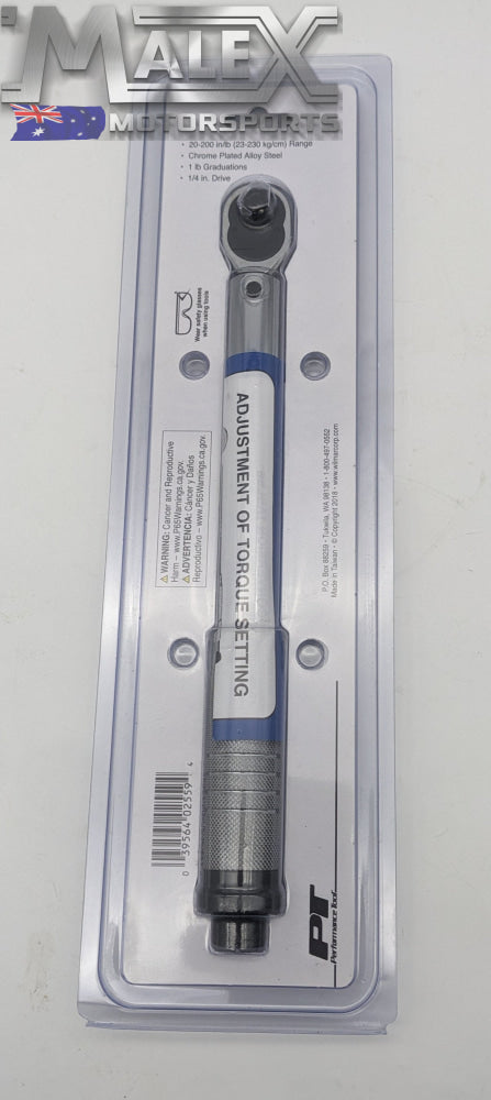 1/4’’ Dr. Click Torque Wrench 200 in/lb.