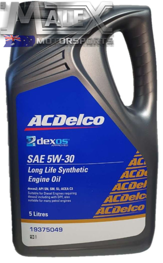 Ac Delco Long Life Synthetic Engine Oil Sae 5W-30 5 Litres 19375049 Dexos2 Oil