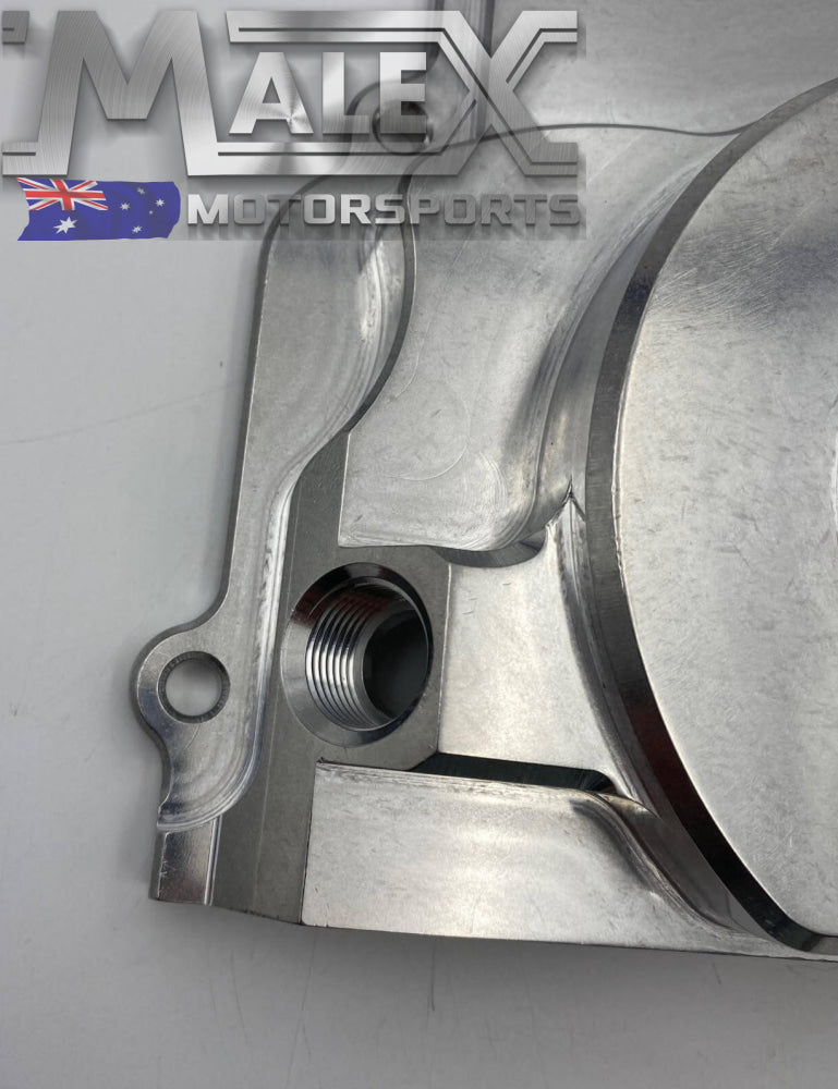Billet Gen 4 Turbo Oil Drain - Timing Chain Cover -10An Orb L98 Ls3 Lsx