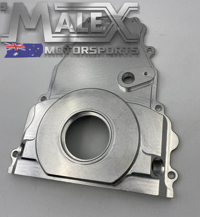 Billet Gen 4 Turbo Oil Drain - Timing Chain Cover -10An Orb L98 Ls3 Lsx