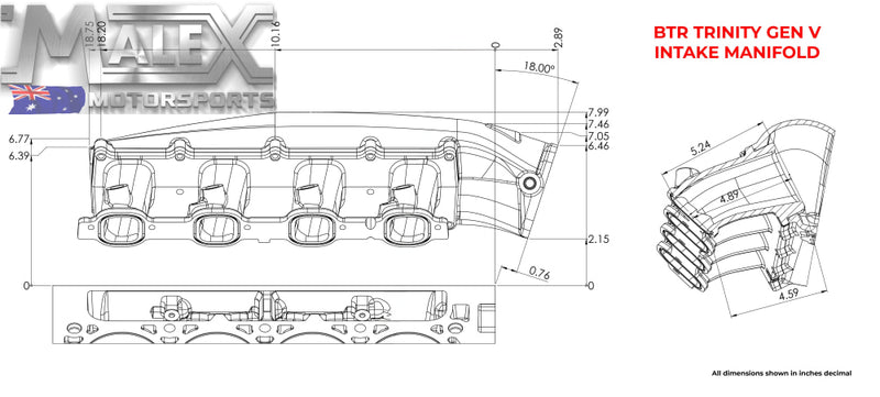 Btr Gen V Trinity Intake Manifold With Injector Holes Black