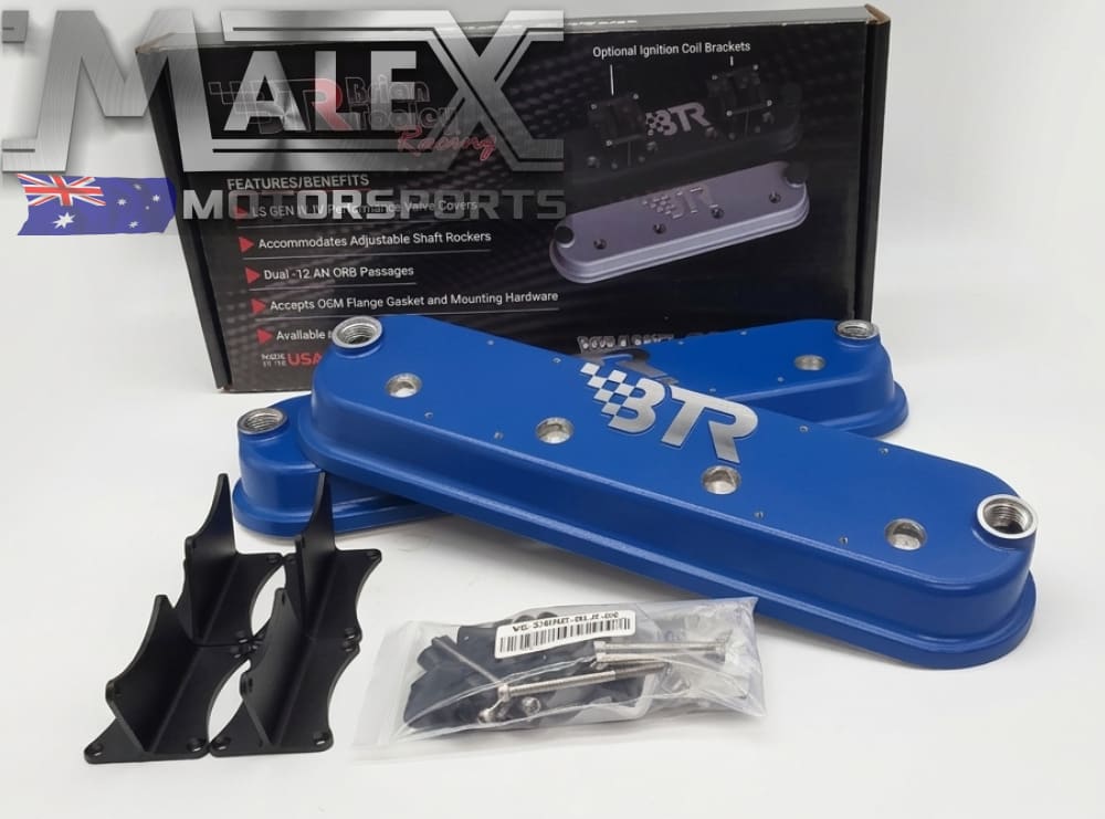 BTR VALVE COVERS WITH COIL BRACKETS (BLUE) LS1,L76,L77,LS2,LS3,LS7,LS9 ...