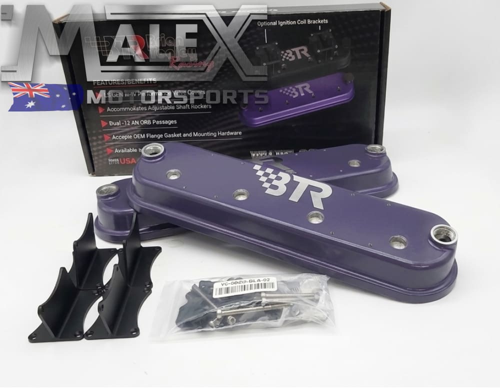BTR VALVE COVERS WITH COIL BRACKETS (PURPLE) LS1,L76,L77,LS2,LS3,LS7,L ...