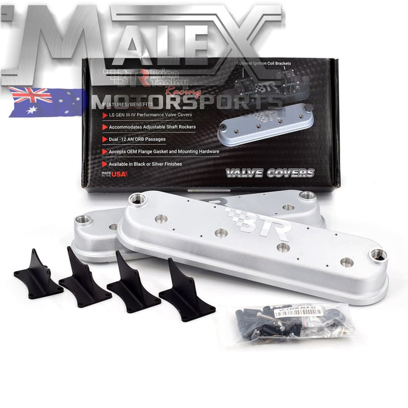 BTR VALVE COVERS WITH COIL BRACKETS (Silver) LS1,L76,L77,LS2,LS3,LS7,L ...