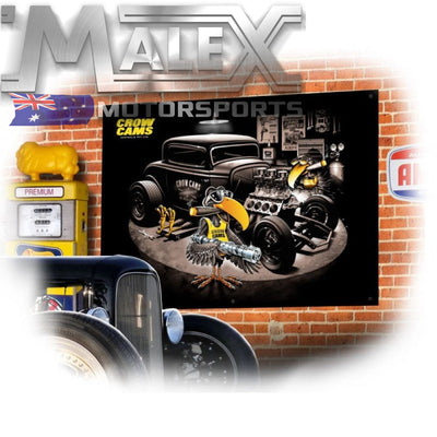 Crow Cams Banner Garage Scene Large