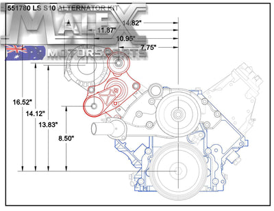 Driver Side High Mount Alternator Relocation Bracket Ls1 Ls2 Ls3 L98 Vt-Vz Offset Accessory Bracket