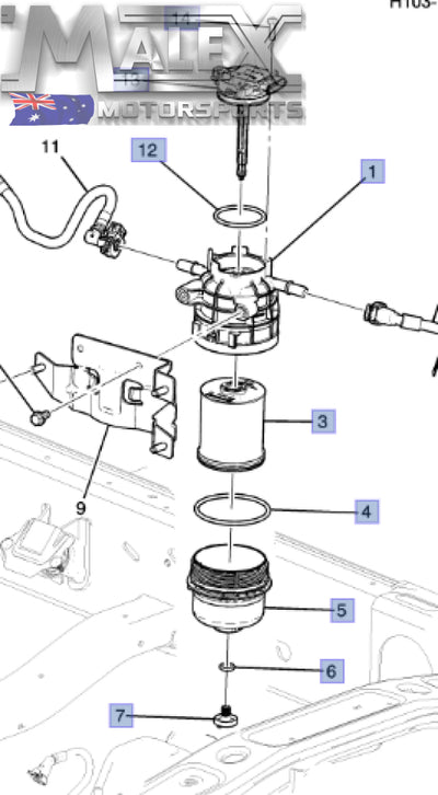 Genuine GM Fuel Filter and Mounting Housing Silverado 2500 2021-2025