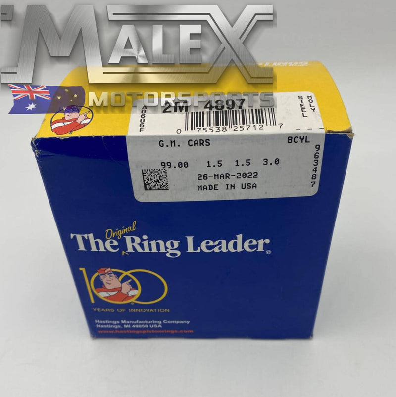 Hastings Ls1 Ls6 Piston Ring Full Set Standard Bore 3.898 99Mm
