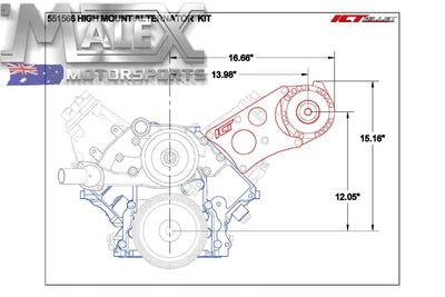 Heavy Duty Billet Alternator Bracket Ls1 Ls2 Ls3 L98 Passenger High Mount Ve-Vf Offset Accessory