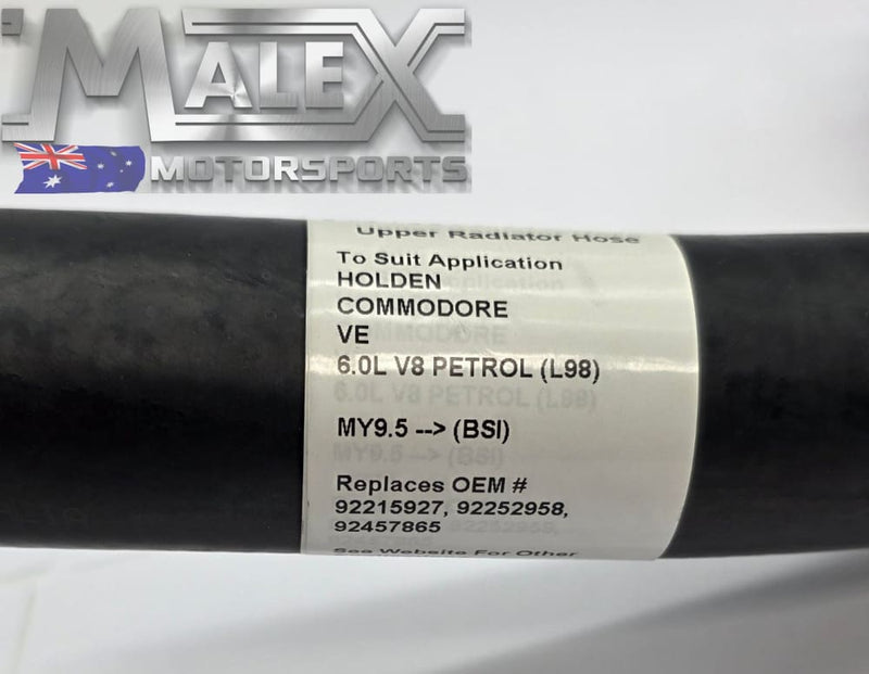 Late VE and VF Upper Radiator Hose Holden Commodore 6.0L Mackay – Malex ...