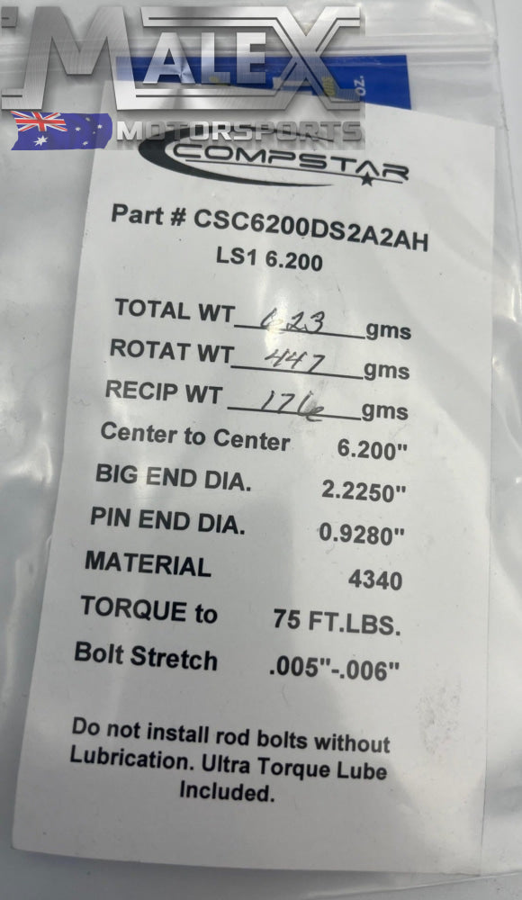 Ls Callies Compstar H Beam 6.200 Conrods Ls1 Ls2 Ls3 L8T