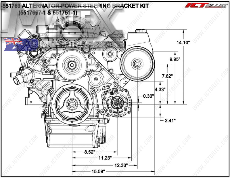 Ls Corvette Low Mount Alternator Power Steering Pump Brackets Lsx Ls1 Ls3 Ls2