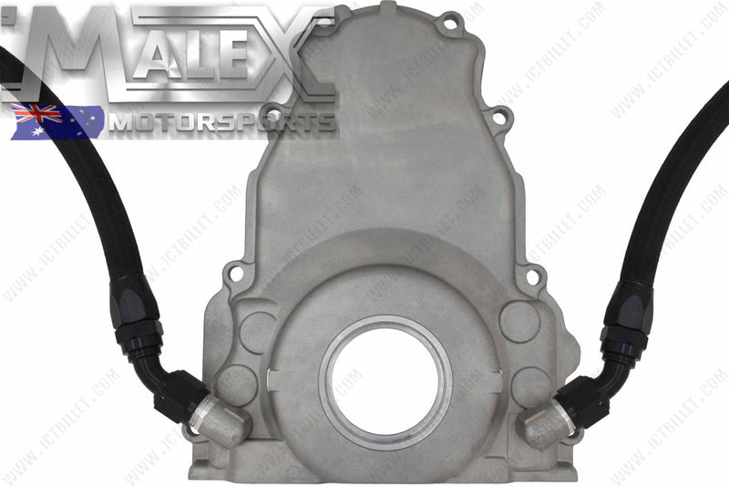 Ls Gen 3 Ls1 Twin Turbo Oil Drain Return - Front Timing Chain Cover -10An Timing Cover