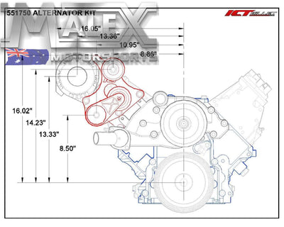 Ls High Mount Alternator Relocation Bracket Kit Lsx Ls1 Ls2 Ls3 Ls7 Ls6 Ls9 Ve-Vf Pulley Offset
