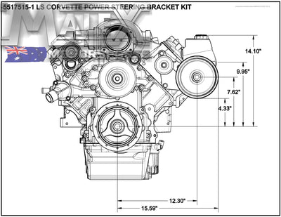 Ls High Mount Power Steering Bracket Kit Ls1 Ls2 Ls3 L98 (Uses Camaro Pump) Accessory Bracket