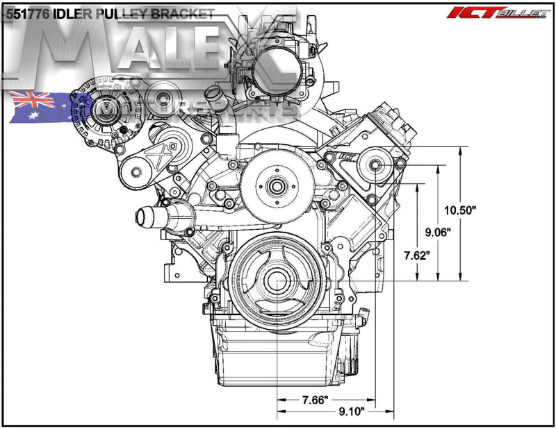 Ls Idler Pulley Bracket - Power Steering Delete Lsx 1998 06 Vt Vz Ls1 Bracket