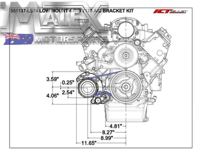 Ls Low Mount Ac Ls1 Ls2 Ls3 Lsa Pump And Bracket Kit Vt-Vz Offset Accessory Bracket