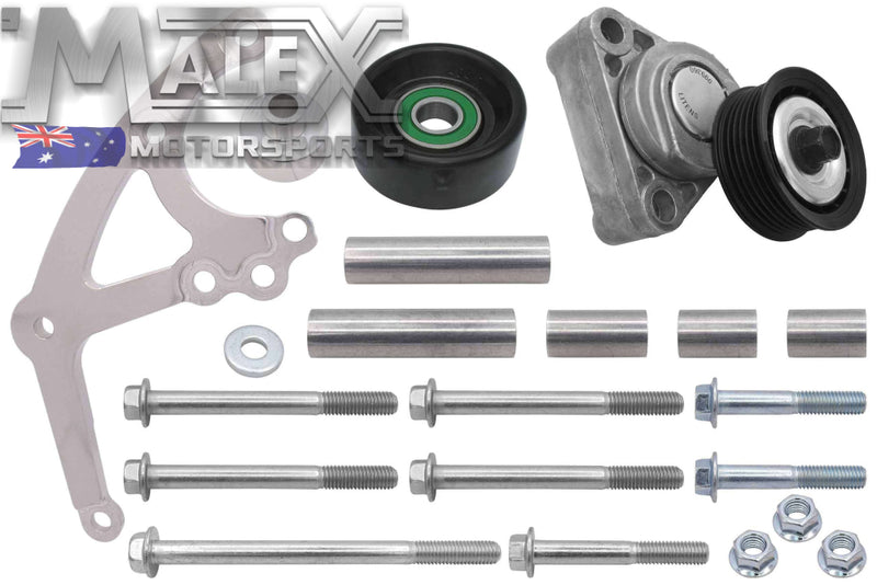 Ls Low Mount Alternator Bracket For Electric Water Pump W/ Tensioner Vt-Vz Offset Accessory Bracket