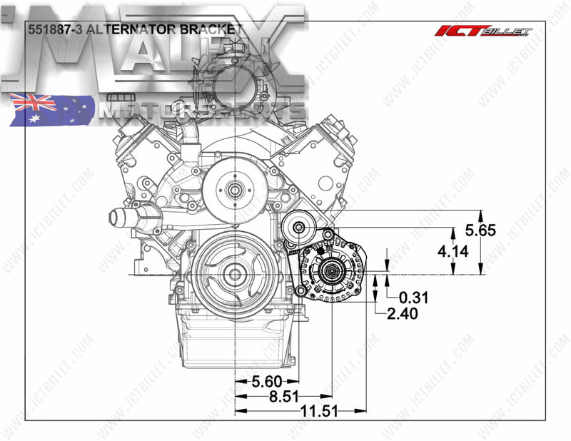 Ls Low Mount Alternator Bracket To Suit Truck Offset 5.3L Ls1 Ls2 Ls3
