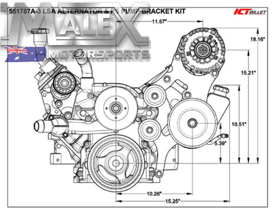 LS Truck LSA Supercharger Swap 6 rib Alternator and Power Steering Bracket Kit Accessory bracket