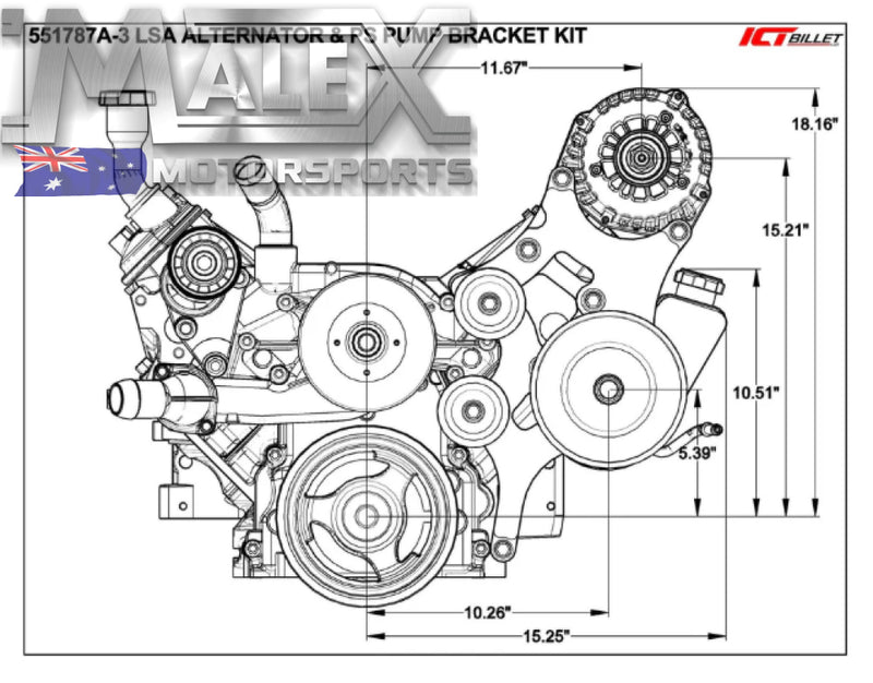 LS Truck LSA Supercharger Swap 6 rib Alternator and Power Steering Bracket Kit Accessory bracket
