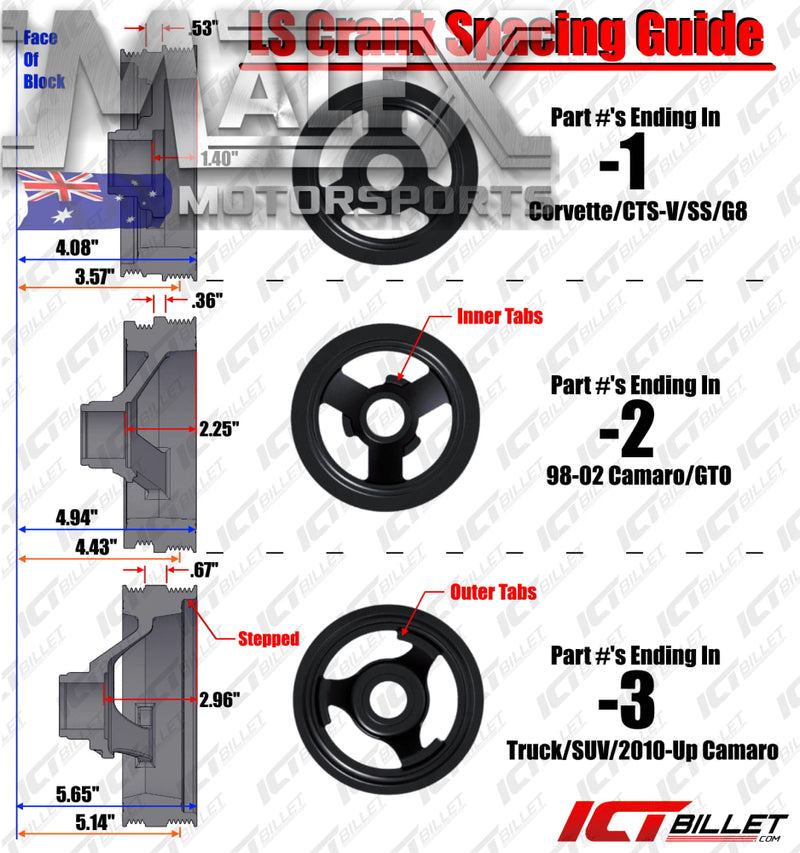 Ls1 Ls2 High Mount Alternator Power Steering Combination Vt-Vz Offset Vx Vy Vz Ls