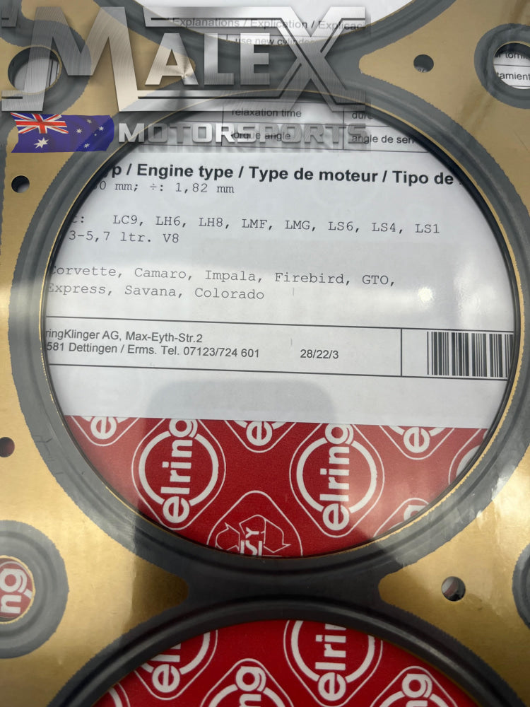 Ls1 Mls Cylinder Head Gasket Extra Thick 1.82Mm ( + 0.5Mm) Elring
