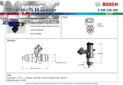 New Bosch Ls3 731Cc Ev14 Injectors (0 280 158 291 0 290)