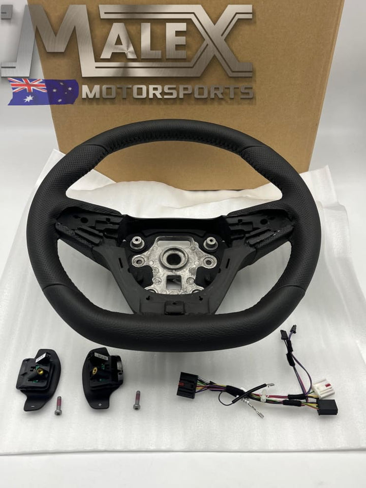 NEW VF HSV SSV Steering Wheel Black Leather Black Stitch Paddle