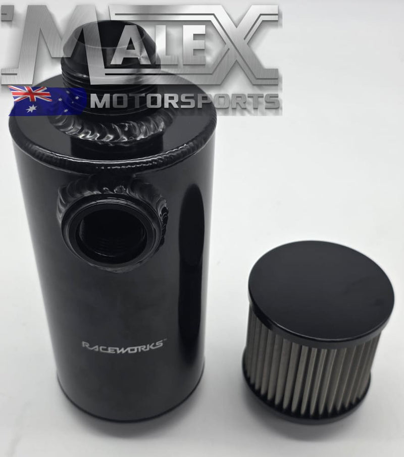 Raceworks 1.0L Round Catch Can W/Straight Port – Malex Motorsports ...