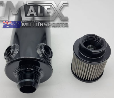 Raceworks Catch Can Round with Y Ports and Drain Plug