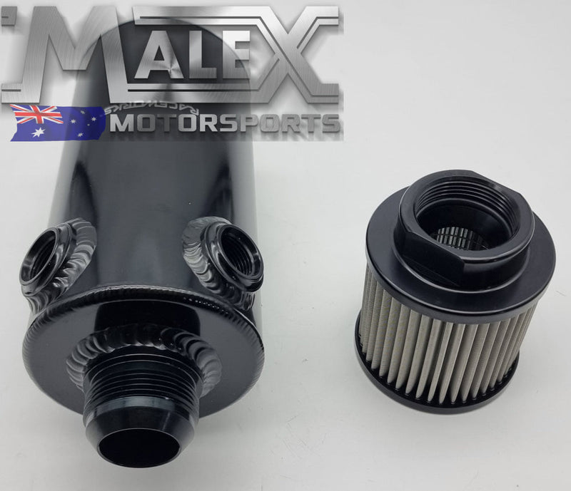 Raceworks Catch Can Round with Y Ports and Drain Plug