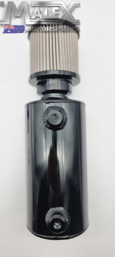 Raceworks Catch Can Round with Y Ports and Drain Plug