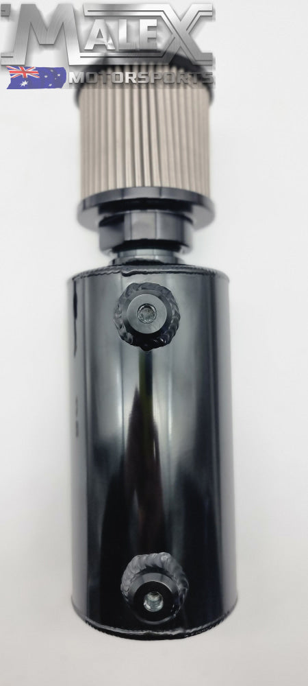 Raceworks Catch Can Round with Y Ports and Drain Plug