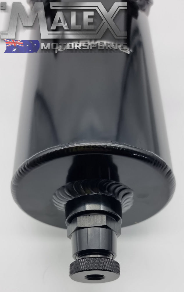 Raceworks Catch Can Round with Y Ports and Drain Plug