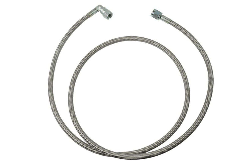 Steel Braided Turbo Oil Feed Line 48 Length Hose -4An 90 Degree Straight 1220Mm Oil Line