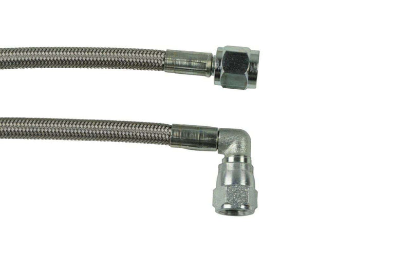 Steel Braided Turbo Oil Feed Line 48 Length Hose -4An 90 Degree Straight 1220Mm Oil Line