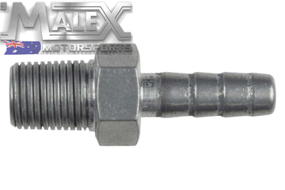 Straight 1/8 Npt Pipe To 1/4 .250 Hose Barb Fitting Bare Aluminum Fitting