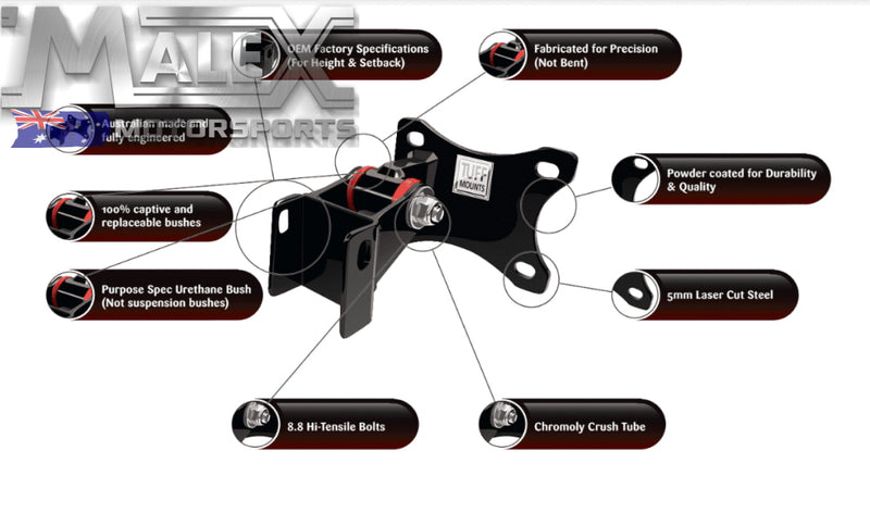 Tuff Mounts Engine For Falcon Ef To El And Au1-2-3 4.0L & V8 Engine Mounts