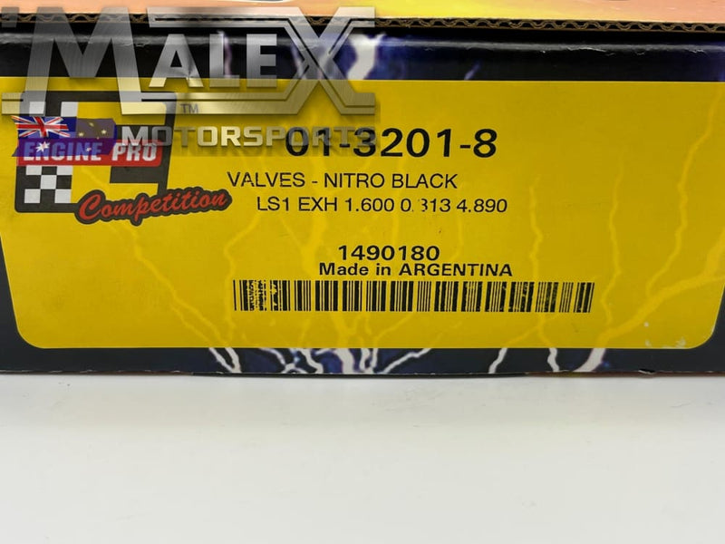X8 Engine Pro Racing LS1 LS2 Exhaust Valves 1.600 4.890 Nitro Black se ...